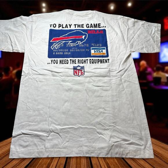 Vintage MBNA Buffalo Bills Visa Credit Card Promo Men’s XL T-Shirt - Picture 1 of 6